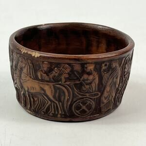 Old Terra Sigillata Drinking Cup with Archaic Greek Scenes 3" Made in Greece